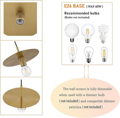 Modern Pendant Lighting Set of 2 Gold Farmhouse Pendant Light 11.81" Brushed Brass Dome Industrial Mid Century Knurled Texture Hanging Lamp Ceiling Light Fixture Kitchen Island Dinning Room