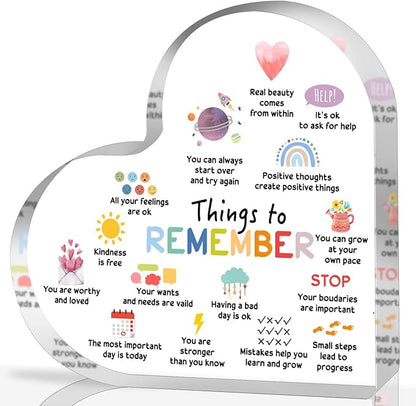 Mental Health Decor, Therapy Mental Health Decorations, Therapy Anxiety Decor Sign, Psychotherapy Affirmations Heart Acrylic Sign, Mental Health Gifts for Social Worker Classroom School Counseling