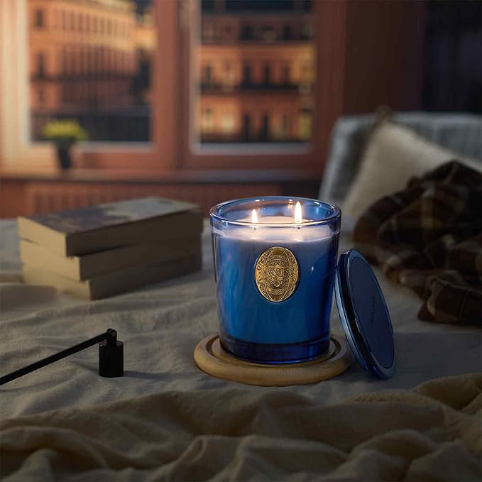 M&SENSE Large Two-Wick Summer Soy Candle | Summer's Night & Blue | 19.8 oz, 120H Burn Time | Luxury Scented Candle for Relaxation, Gifting, Home Décor | Ideal for Bedroom, Office, Party Ambiance