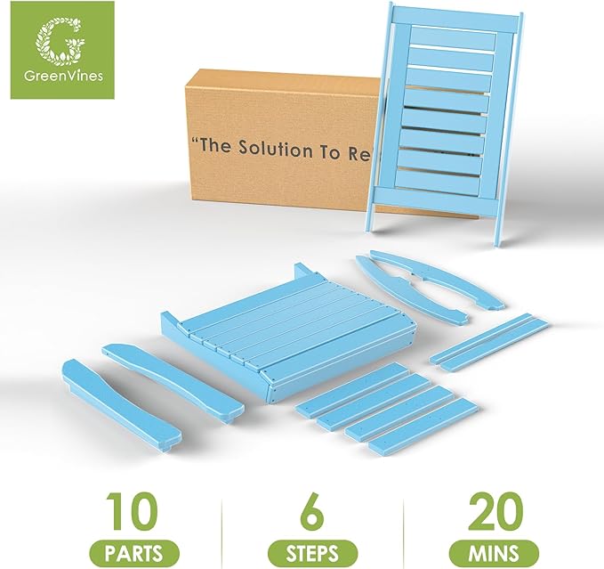 GREENVINES Outdoor Rocking Chairs | Porch Rocker | HDPE Plastic | Arctic | Oversized Rockers | High Back | Big & Tall | Ladder Back | for Patio Outside Backyard Balcony Garden