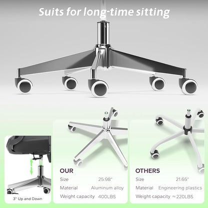 Ergonomic Office Chair with Adjustable Lumbar Support & Flip-Up Armrests - High Back Desk Chair with Thickened Seat Cushion, Rolling Wheels for Home/Office Study Work (05black)