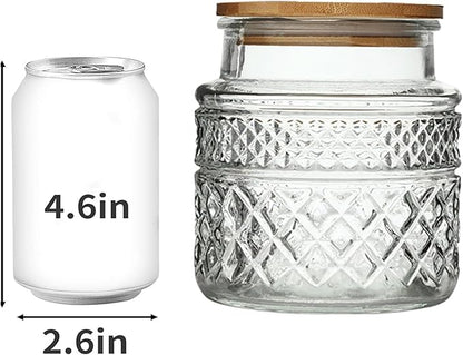 Glass Storage Jar, 38 FL OZ, Food Canisters with Bamboo Lid, Kitchen Containers Decorative Airtight Glass Jars For Cereal Nuts Snack Candy Cookies Coffee Tea