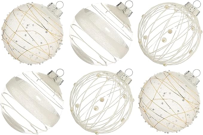 XmasExp Christmas Ball Ornaments Set, Shatterproof Christmastree Decorations,12ct Large Plastic Hanging Ornaments, 70mm/2.76",White