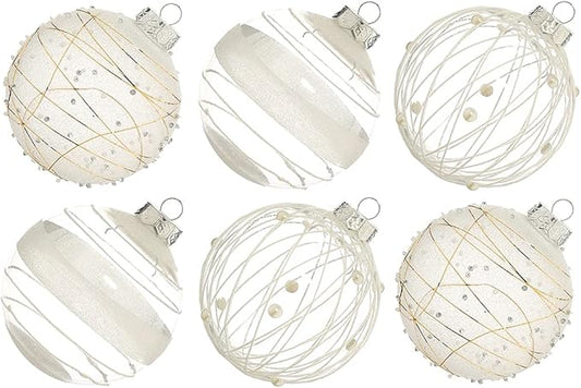 XmasExp Christmas Ball Ornaments Set, Shatterproof Christmastree Decorations,12ct Large Plastic Hanging Ornaments, 70mm/2.76",White