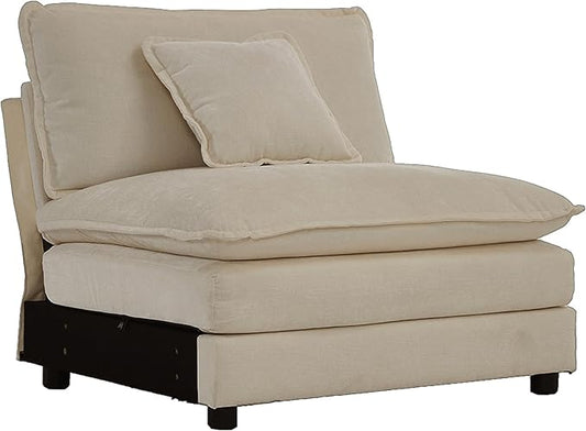 SoarFlash Chenille Sectional Middle Position Sofa,Light Coffee