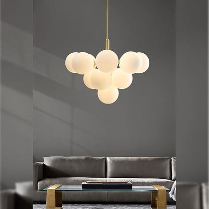 Mid Century Modern Chandelier 13-Light Brass Gold Pendant Lighting Fixture for Dining Room, Kitchen Island, Bedroom, Living Room