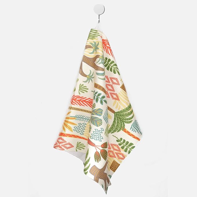 Eunzel Kitchen Tea Towel Quick Dry Microfiber Dish Towels with Hanging Loop 18x30, Tropical Oasis