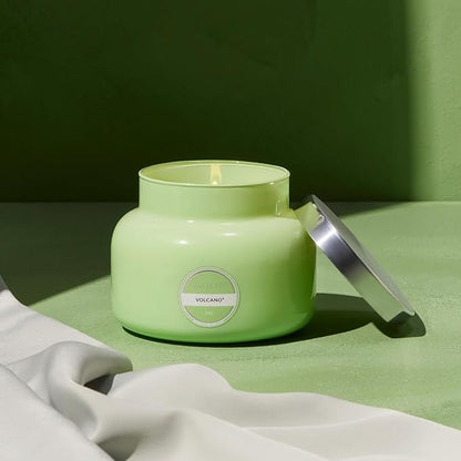 Capri Blue Volcano Scented Candles - Luxury Candles for Home Scented with Tropical Fruit & Sugared Citrus - Long Lasting Soy Wax Blend - Signature Glass Jar (Iced Matcha Green, 19 oz)