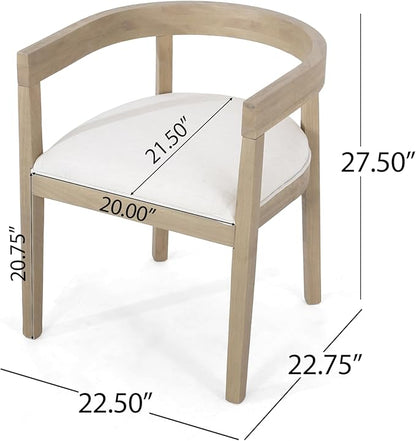 Merax 7-Piece Dining Table Set - 84'' Modern Rubberwood Table & 6 Tub Chairs, Minimalist Open-Back Design for Kitchen Dining Room, Easy Assembly, Beige+Light Natural