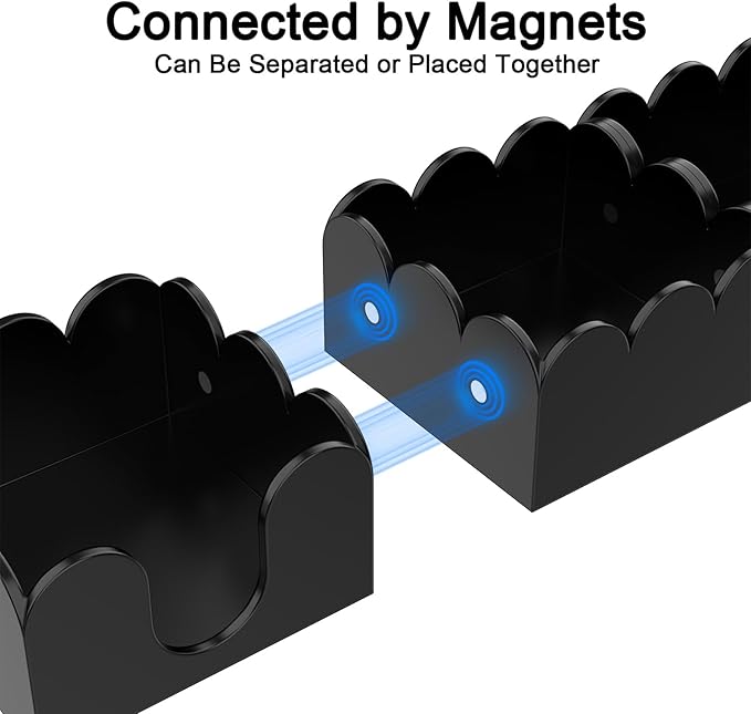 YAGELI Magnetic 3-in-1 Acrylic Sticky Note Holder Dispenser | Modern Desktop Organizer for 3x3 Post It Notes & Memo Pads with Non-Slip Base | for Productive Workspace at Office, Home or School | Black