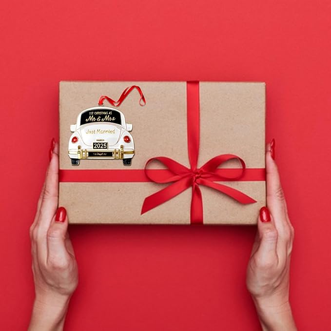 Wedding Gifts for Couples 2025,Mr and Mrs Gift for Newly,First Christmas Married Ornament 2025,Bridal Shower Gift for Bride