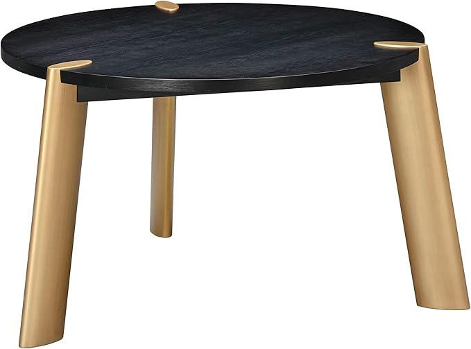 NTC Tribase 47 Inch Modern Design, Round Dinner Table for Dining Room, Living Room Furniture, Effortless Assembly, Burnt Black