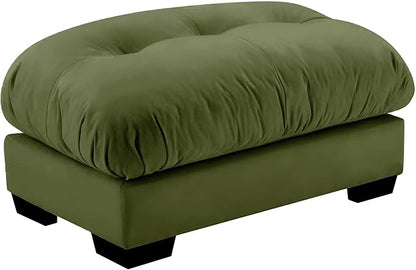 SoarFlash Velvet Sectional Sofa Ottoman, Green