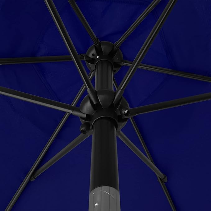 Sunnyglade 7.5' Patio Umbrella Outdoor Table Market Umbrella with Push Button Tilt/Crank, 6 Ribs (Navy Blue)