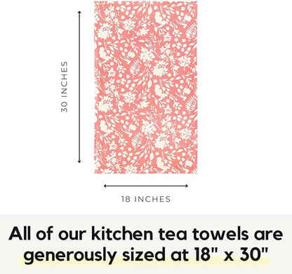 Modern Style Premium Kitchen Tea Towel Super Absorbent Fast Drying Microfiber Whimsical Blooms