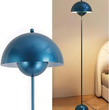 COSYLUX Modern Floor Lamp for Living Room, Industrial Tall Standing Lamp for Bedroom, Metal Shade Reflecting Light Reading Floor Lamp for Office, Nursery Room, Corner(Pearl Gentian Blue)