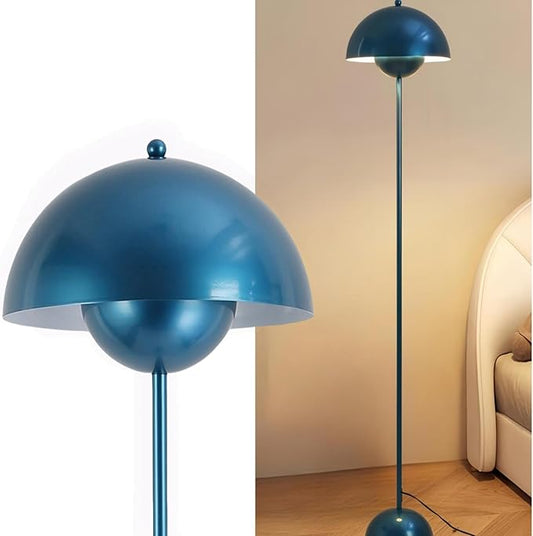 COSYLUX Modern Floor Lamp for Living Room, Industrial Tall Standing Lamp for Bedroom, Metal Shade Reflecting Light Reading Floor Lamp for Office, Nursery Room, Corner(Pearl Gentian Blue)
