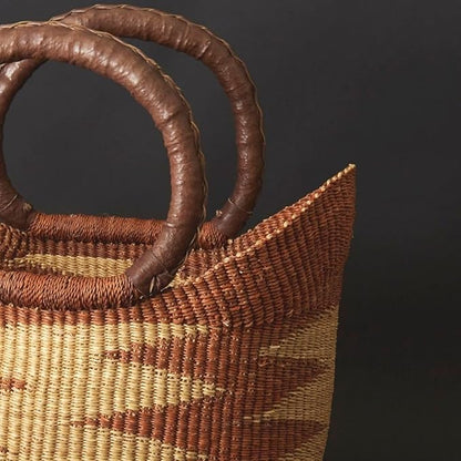 Kitchen & Dining Storage, Reusable Grocery Bag, Countertop Fruits Holder, Picnic Basket, Market Tote, Beach Basket, Harvesting, Foraging, Decorative Wicker Basket, Woven, Boho, Brown Natural