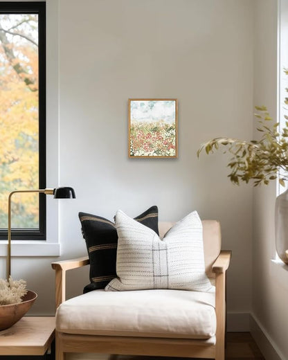 KBKBART Framed Wall Art for Bedroom Decor, Vintage Spring Flower Pictures Aesthetic, Farmhouse Wall Decor Meadow Floral Bathroom Canvas Oil Painting, Canvas Wall Art Summer Room Decor, Gifts for Friends or Family(8"x10")