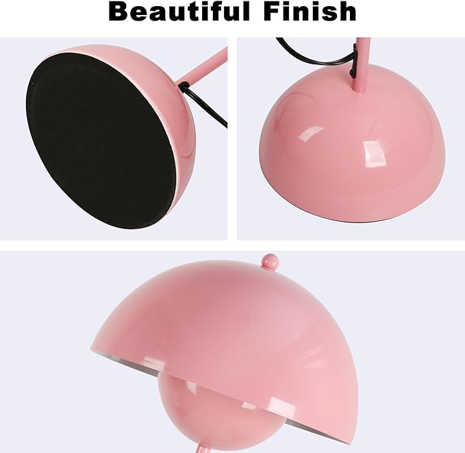 Modern Floor Lamp for Living Room, Industrial Tall Standing Lamp for Bedroom, Metal Shade Reflecting Light Reading Floor Lamp for Office, Nursery Room, Corner(Light Pink)