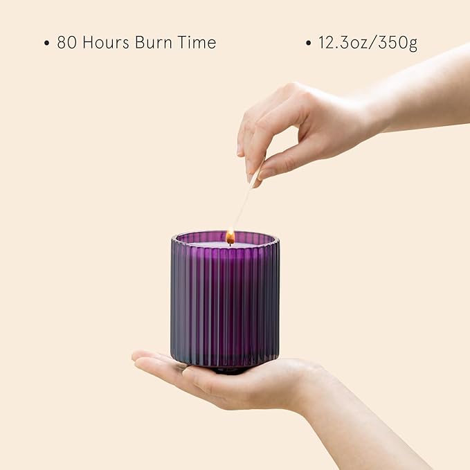 LA JOLIE MUSE Candles for Home Scented, Lavender Lilac Scented Candle, Natural Soy Wax, Luxury Jar Candles for Women, 80 Hours Long Burning, 12.3oz
