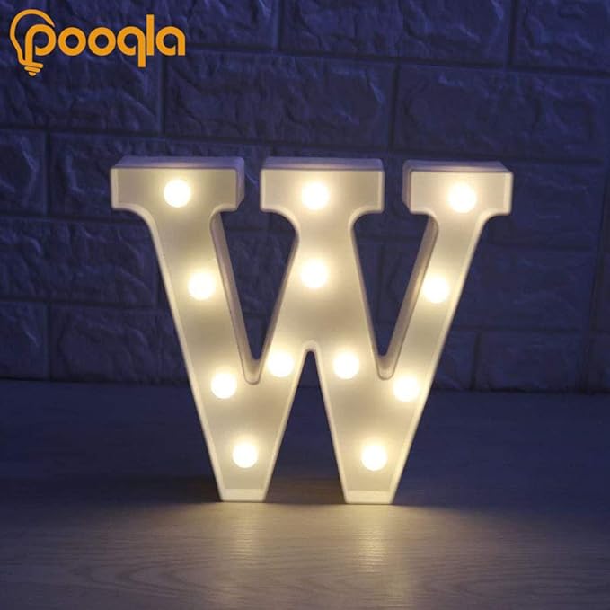 Pooqla LED Marquee Letter Lights Sign, Light Up Alphabet Letter for Home Party Wedding Decoration W