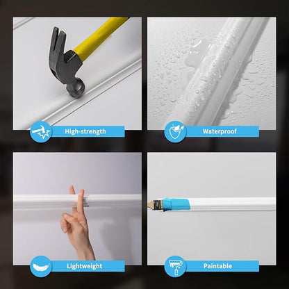 Art3d Pre-Cut Wall Molding Set of 6 pcs, Ready-to-Assemble Wainscoting Panels for Interior Wall Décor Living Room Bedroom Accent Wall - Installed with Glue, 3 Top 3 Bottom