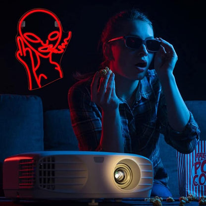 Lucunstar Red Alien Neon Sign Alien Neon Signs for Wall Decor,Man Cave Decor for Men,Shop Bar Pub Man Cave,Game Room,Hip Hop Party Led Lights Game Room Boy Gifts Personality Lovers