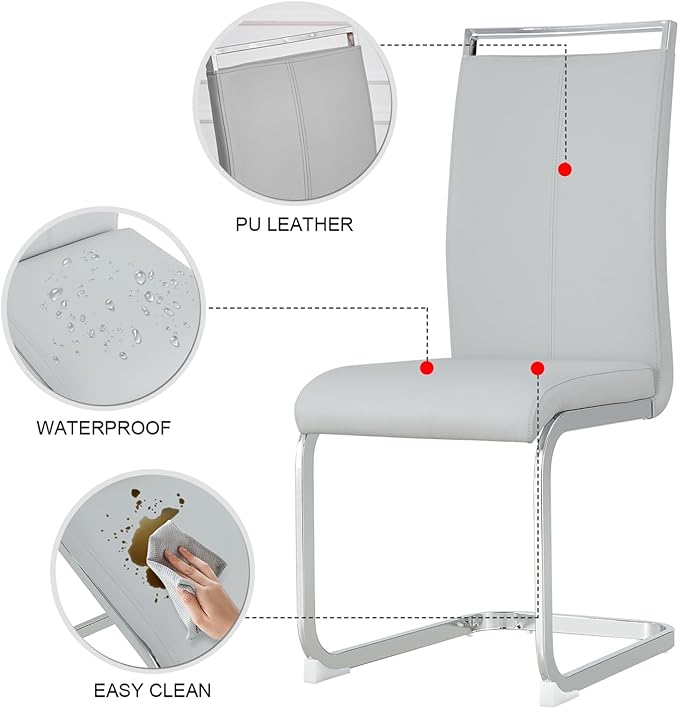 71" Glass Dining Table Set for 8, Kitchen Table and 8 PU Leather Chairs, Tempered Glass Top and MDF Base, 9-Piece Table Set Ideal for Living Room