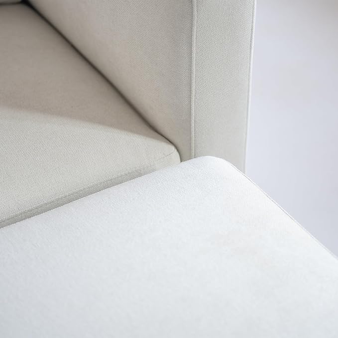 Acanva Luxury L-Shaped Upholstery Convertible Modular Sectional Sofa, Contemporary Reversible Couch with Chaise Lounge for Living Room, Apartment, Linen-Like Cream