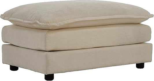SoarFlash Chenille Sectional Sofa Ottoman,Light Coffee