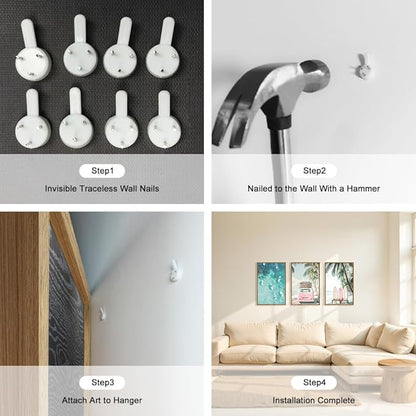 HOURIA Summer Surfboard Beach Framed Canvas Wall Art Set,Modern Ocean Surfing Seascape Wall Decor,Coastal Bus Coconut Tree Wall Painting,Nature Botanical Art Prints for Living Room, Bedroom-16 x24 x3