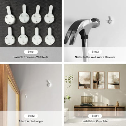 HOURIA Large Abstract Neutral Framed Canvas Wall Art Set,Brown Beige Wall Decor,Minimalist Textured Wall Painting,Modern Brush Stroke Line Art Print for Living Room,Bedroom,Office- 24"x36"x3