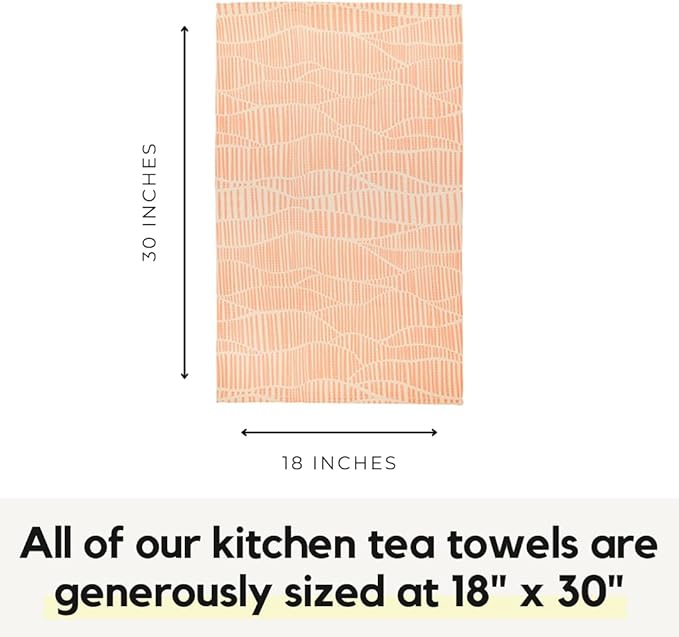 Modern Style Premium Kitchen Tea Towel Super Absorbent Fast Drying Microfiber Sunkissed Coral