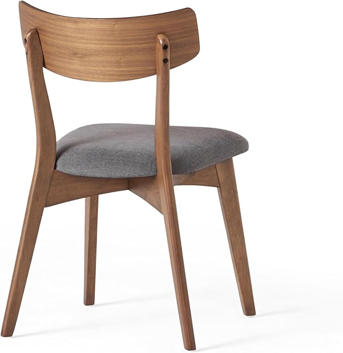 Christopher Knight Home Upholstered Wood Dining Chair,Stylish Designed Dining Room Chair (Set of 2),Dark Gray