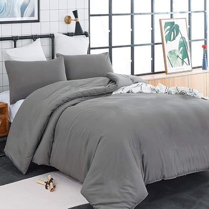 CLOTHKNOW Dark Grey California King Comforter Set Gray Bedding Comforter Sets All Season Grey Comforter Men Women Comforter with 2 x Pillow Cases