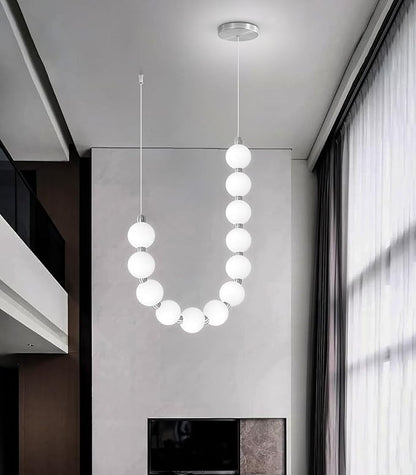 Modern Chandeliers LED Dimmable Light Acrylic Balls Ceiling Pendant Lighting for Living Room Dining Room Bedroom Adjustable Hanging Lights 25 Watts Silver Lamp