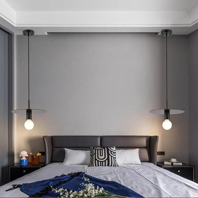 Modern Pendant Lighting Black Farmhouse Pendant Light with 11.81" Dome Industrial Mid Century Knurled Texture Hanging Lamp Ceiling Light Fixture Kitchen Island Dinning Room Bedroom