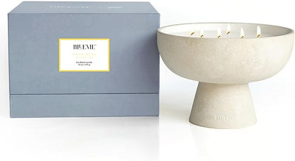 BLUEME Happiness - Yuzu & Ginger, Luxury Candle w/Essential Oils, 6 Wick, Hand-Poured Soy, Cotton Wick, Ceramic