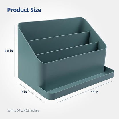 BLUE GINKGO Desk Organizer – Korean-Made Office Storage for Pens, Notes, Mail, and Supplies (Green)