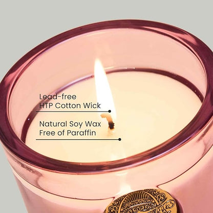 M&SENSE Natural Soy Candle | Saltwater Rose & Pink | 9.2 oz, 50H Burn Time | Luxury Scented Candle for Relaxation, Gifting, Home Décor | Ideal for Bedroom, Office, Party Ambiance