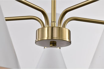 Mariet 25 Inch Modern Geometric Chandelier 5 Light