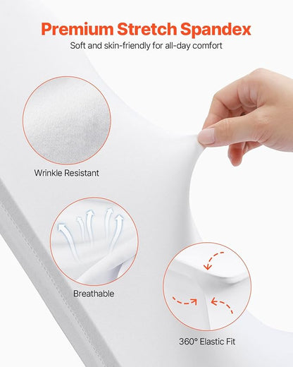 VEVOR 50 Pcs White Chair Covers Polyester Spandex Chair Cover Stretch Slipcovers for Wedding Party Dining Banquet Flat-Front Chair Covers