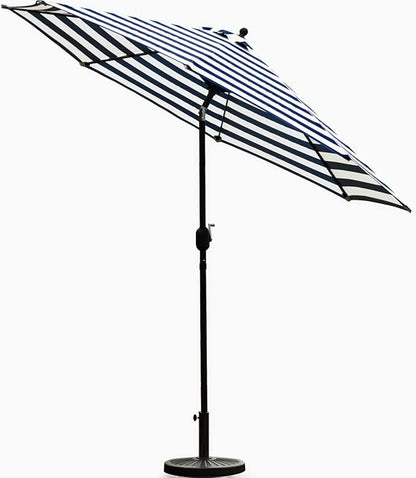 Sunnyglade 7.5' Patio Umbrella Outdoor Table Market Umbrella with Push Button Tilt/Crank, 6 Ribs (Blue and White)