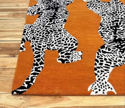 Hand Tufted Modern & Unique Animal Rugs 100% Wool, Soft and Durable Rugs for Your Living Room, Bedroom,Hall Or Any Room (Multi Colour B1, 5 X 8 Feet)