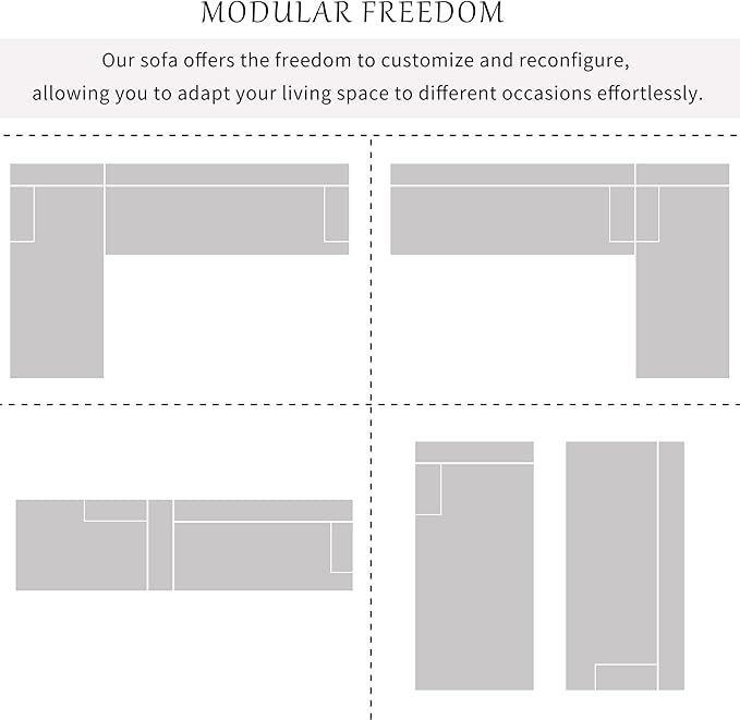 2 Piece Modular Sectional Sofa 109" L Shaped Couch, Grey