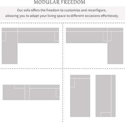 2 Piece Modular Sectional Sofa 109" L Shaped Couch, Grey