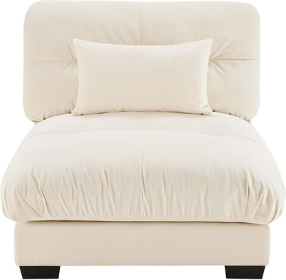 SoarFlash Velvet Sectional Middle Position Sofa, Beige