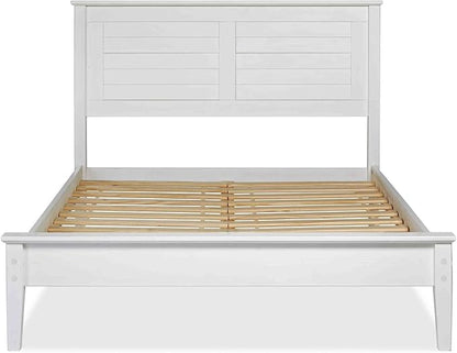 Grain Wood Furniture Greenport Solid Wood Platform Bed, Full Size, Brushed White