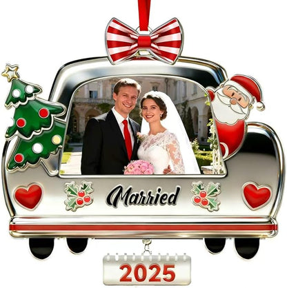 Wedding Gifts for Couples 2025 Wedding Car Picture Frame Christmas Ornament,Just MarriedGifts for Couples,Bridal Shower Gift for Bride- Comes in a Gift Box